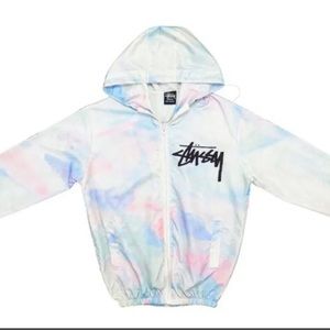 Stussy World Wide Tie Dye Windbreaker Jacket Size Large